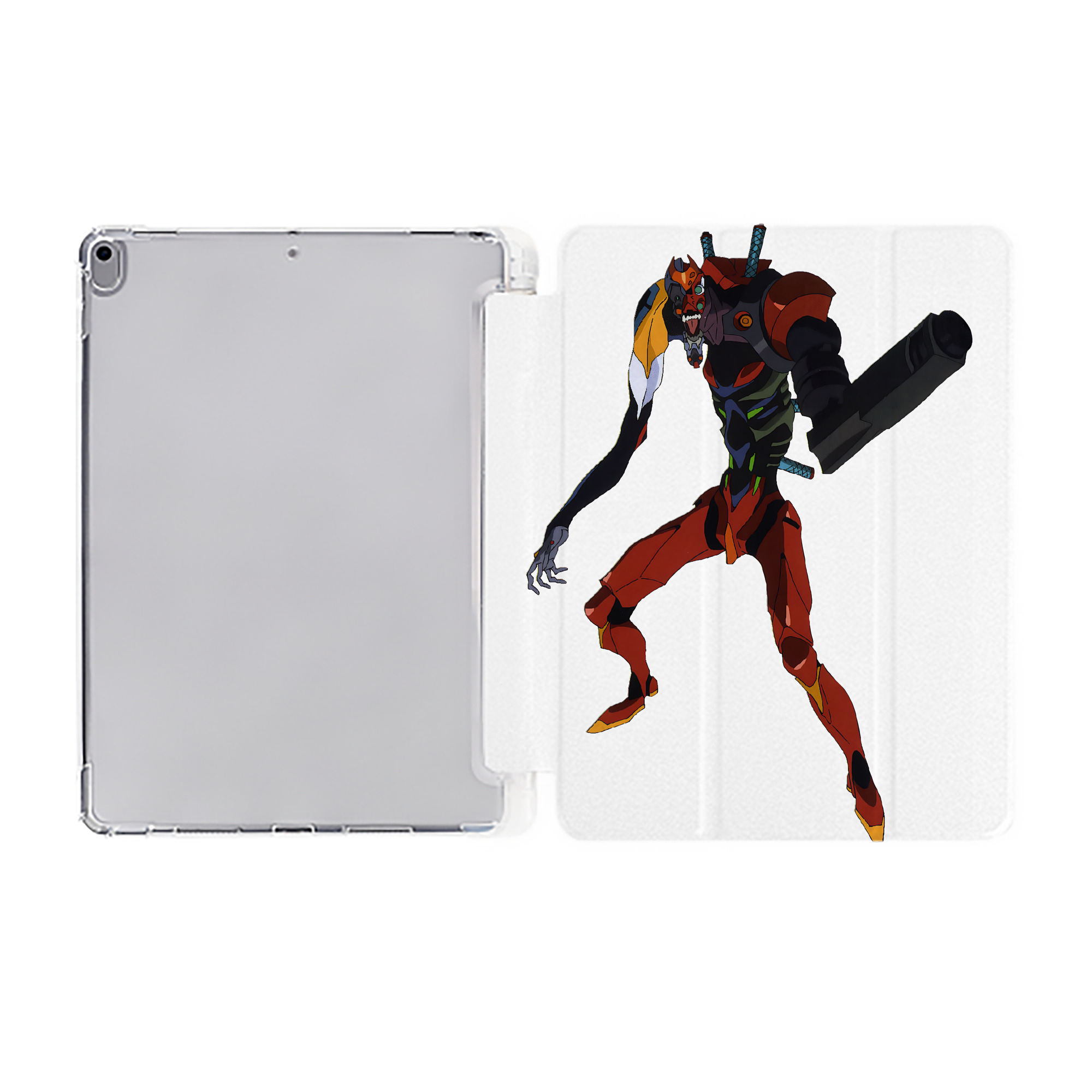 （画像用） EVA 新世紀エヴァンゲリオン IPad ケース ペン収納付き 三つ折りスタンド PUレザー×シリコン 対応機種9.5/10.5/10.9インチ